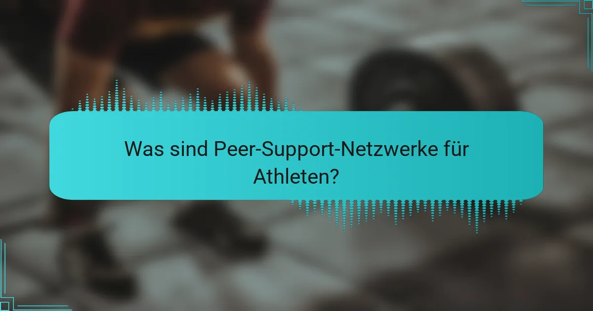 Was sind Peer-Support-Netzwerke für Athleten?