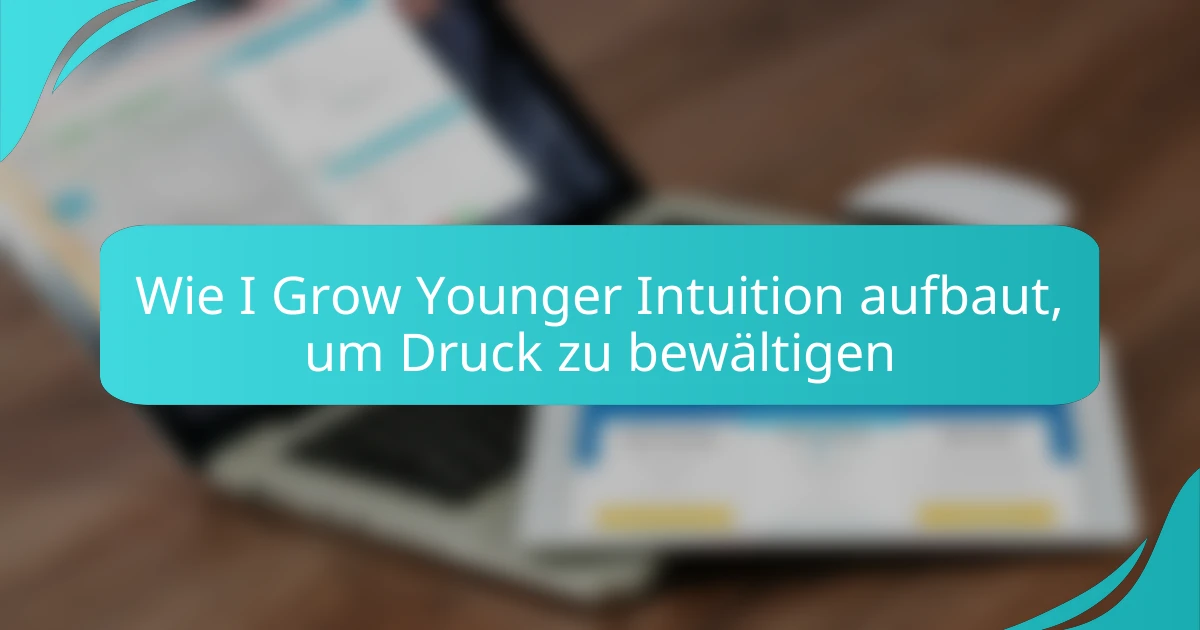 Wie I Grow Younger Intuition aufbaut, um Druck zu bewältigen